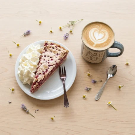 ♥ Kuchen-Liebe ♥ Ein Stück saftiger Johannisbeerkuchen mit Baiser und Sahne im Café im Hirsch Tübingen